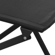 shumee 2 db fekete acél és textilén összecsukható kültéri szék