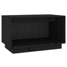 shumee fekete tömör fenyőfa TV-szekrény 60x35x35 cm