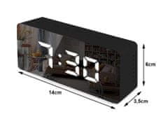 Verkgroup 4 az 1-ben USB elektronikus ébresztőóra hőmérővel és fekete