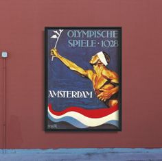 Vintage Posteria Fali poszter Olimpiai játékok Amszterdamban A4 - 21x29,7 cm
