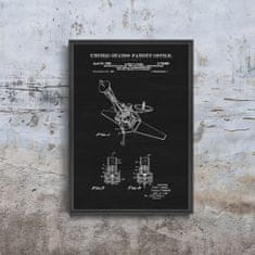 Vintage Posteria Poszter Szabadalom az űrhajó ellenőrzéséhez A4 - 21x29,7 cm