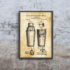 Vintage Posteria Poszter Drink Shaker Mixer szabadalma az Egyesült Államokban A2 - 42x59,4 cm