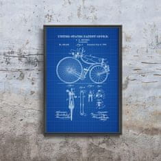 Vintage Posteria Poszter Szabadalmi kerékpár Velocipede Jeffery Egyesült Államok A4 - 21x29,7 cm