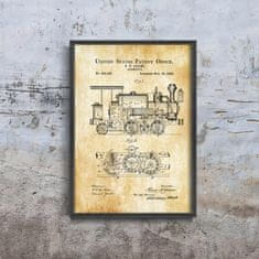 Vintage Posteria Poszter Locomotive Adams Szabadalmi USA A4 - 21x29,7 cm