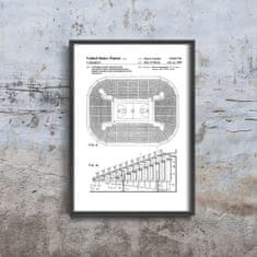 Vintage Posteria Plakát Stadion Seat Patent USA A4 - 21x29,7 cm