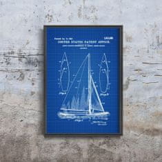 Vintage Posteria Plakát A Sailboat Herreshoff-i szabadalom A1 - 59,4x84,1 cm