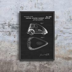 Vintage Posteria Plakát Háromkerekű járműre adott szabadalom A4 - 21x29,7 cm