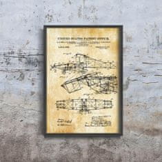 Vintage Posteria Retro poszterek Szabadalom Alexander Bell repülő gép A4 - 21x29,7 cm