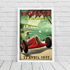 Vintage Posteria Poszter Poszter GRAND PRIX Autmobile Monaco A3 - 30x40 cm