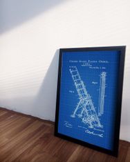 Vintage Posteria Poszter Firemans Snell Ladder Szabadalmi USA A4 - 21x29,7 cm