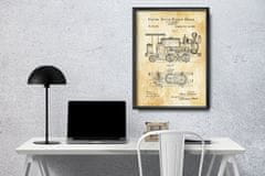 Vintage Posteria Poszter Locomotive Adams Szabadalmi USA A4 - 21x29,7 cm