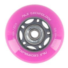 Nils Extreme PU kerekek csapágyakkal 64x24mm ABEC 7 rózsaszín