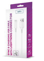 setty. USB Lightning kábel 1m 1A (GSM113067) fehér