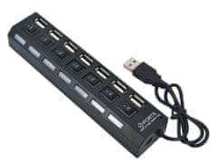 Verkgroup 7 portos USB 2.0 elosztó kapcsolóval - dokkoló állomással