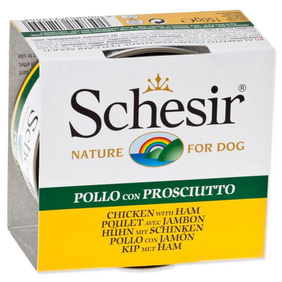 Schesir Konzerv Dog - csirke + sonka aszpikban 10 x 150g