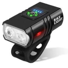 Újratölthető kerékpár lámpa készlet 6 CREE LED + hátsó lámpa