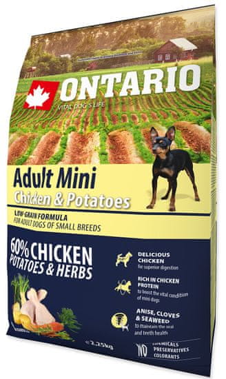 Ontario Adult Mini Chicken & Potatoes Száraz kutyatáp, 2,25 kg