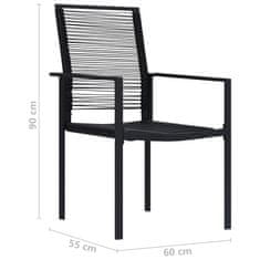 shumee 2 db fekete PVC rattan kerti szék