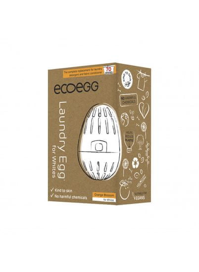 Ecoegg Mosótojás fehér ruhákhoz narancs illattal - 70 mosási ciklushoz