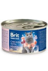 Brit Premium Cat by Nature konzerv csirke&szív 200g