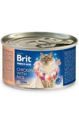 Brit Premium Cat by Nature konzervek Csirke&Rizs 200g