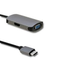 Qoltec adapter USB 3.1 C férfi / HDMI női | VGA női