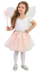 Rappa Gyermek jelmez TUTU szoknya rózsaszín virágos tündér pálcával és szárnyakkal