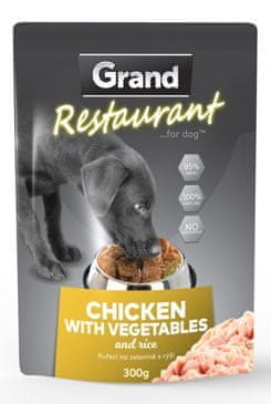 GRAND kapszulák. deluxe kutya Restaur. 100% csirke, zöld. 300g