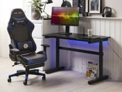 Beliani Állítható Gamer Asztal Fekete Színben RGB LED világítással 120 x 60 cm DURBIN