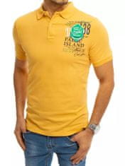Dstreet férfi mintás galléros póló Bethanie sárga XXL