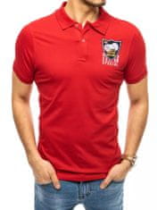 Dstreet férfi galléros póló hímzéssel Pratap piros XXL