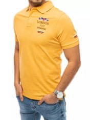 Dstreet férfi galléros póló hímzéssel Bernice sárga XXL