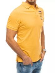 Dstreet férfi galléros póló hímzéssel Bernice sárga XXL