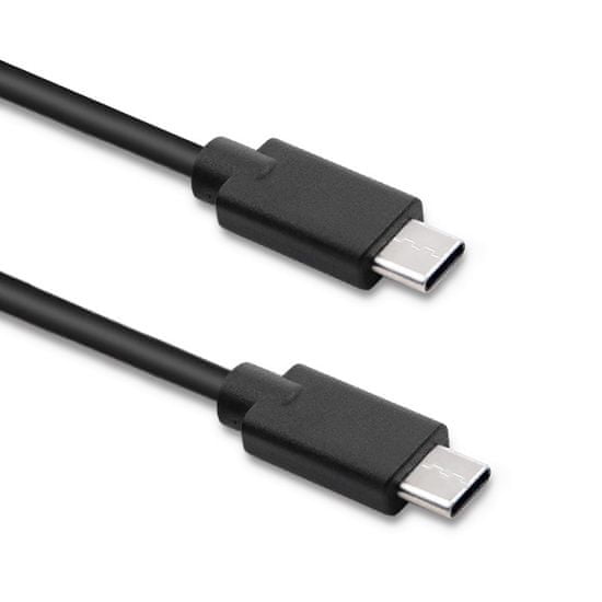 Qoltec USB 2.0 C típusú férfi kábel | USB 2.0 C típusú férfi kábel | 2m | Fekete
