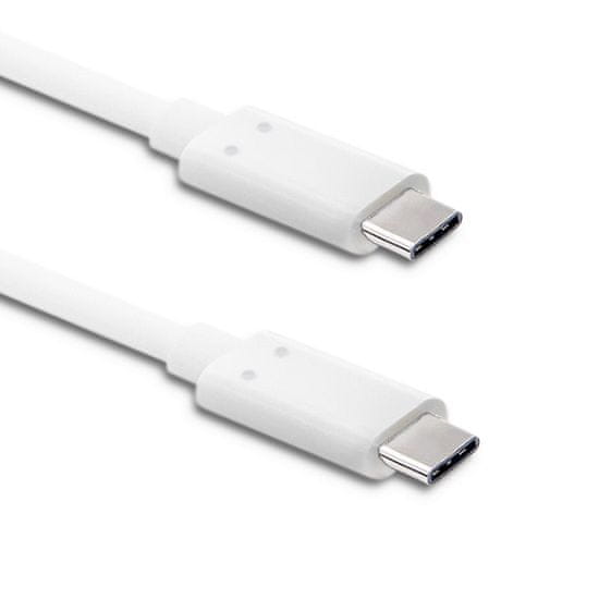 Qoltec USB 3.1 C-típusú férfi | USB 3.1 C-típusú férfi | 1m | Fehér