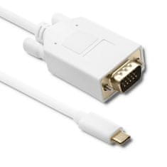 Qoltec USB 3.1 Type C férfi / VGA férfi | FULL HD | Alternatív üzemmód | 1m kábel