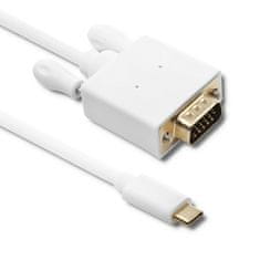 Qoltec USB 3.1 Type C férfi / VGA férfi | FULL HD | Alternatív üzemmód | 2m kábel