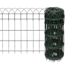 Greatstore kerti porszórt bevonatú vas szegélyező kerítés 10 x 0,65 m