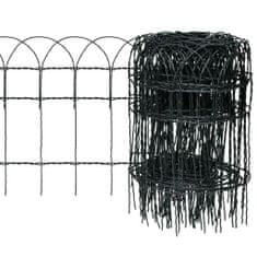 Greatstore kerti porszórt bevonatú vas szegélyező kerítés 25 x 0,4 m
