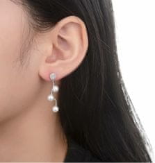 MOISS Elegáns ezüst fülbevaló cirkónium kövekkel és szintetikus gyöngyökkel E0003098