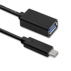 Qoltec USB 3.1 C-típusú férfi | USB 3.0 A-típusú női | 0,25 m kábel