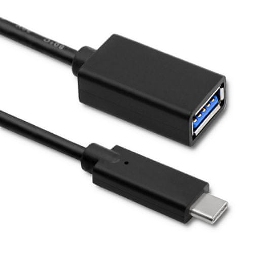 Qoltec USB 3.1 C-típusú férfi | USB 3.0 A-típusú női | 0,25 m kábel