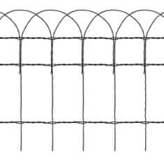 Greatstore kerti porszórt bevonatú vas szegélyező kerítés 25 x 0,4 m