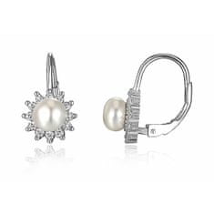 MOISS Bájos ezüst fülbevaló gyöngyökkel és cirkónium kővel EP000178