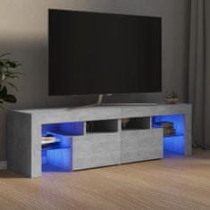 shumee betonszürke TV-szekrény LED-lámpákkal 140 x 36,5 x 40 cm