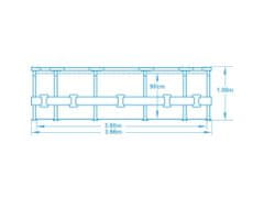 Steel Pro Max medence 3,66 x 1 m 56418 + szűrőbetét + lépcsőfokok