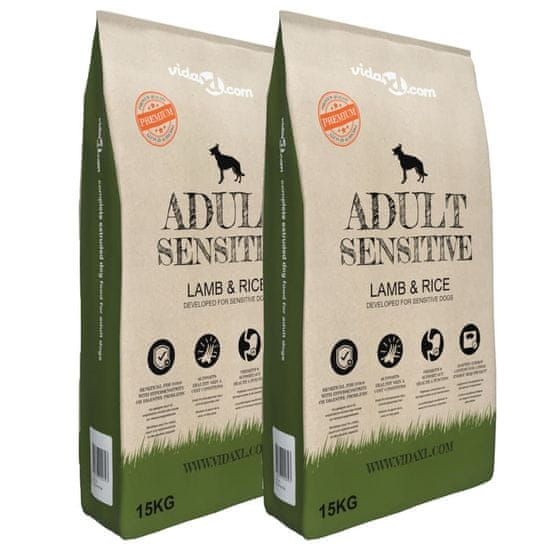 shumee 2 db „Adult Sensitive Lamb & Rice” prémium száraz kutyatáp 30 kg