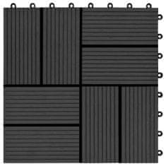 shumee 11 db (1 m2) fekete WPC teraszburkoló lap 30 x 30 cm