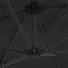 Greatstore antracitszürke konzolos napernyő acélrúddal 250 x 250 cm