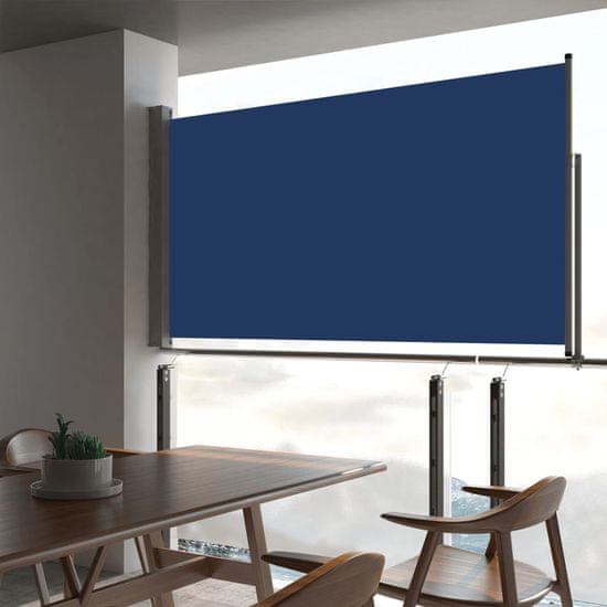shumee kék behúzható oldalsó terasz napellenző 160 x 300 cm